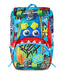 ZAINO ESTENSIBILE BIG - SHARKY SKATE + ASTUCCIO 3 ZIP + DIGITAL WATCH "TINTA UNITA"