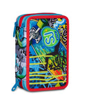 ZAINO ESTENSIBILE BIG - SHARKY SKATE + ASTUCCIO 3 ZIP + DIGITAL WATCH "TINTA UNITA"