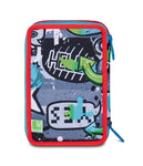 ZAINO ESTENSIBILE BIG - SHARKY SKATE + ASTUCCIO 3 ZIP + DIGITAL WATCH "TINTA UNITA"
