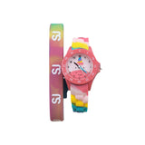 SJ Gang Orologio al quarzo + braccialetto in silicone Unicorno