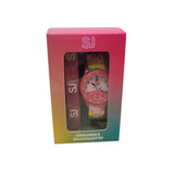 SJ Gang Orologio al quarzo + braccialetto in silicone Unicorno