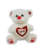 Peluche Orso bianco decorato con cuore e scritta "Love"