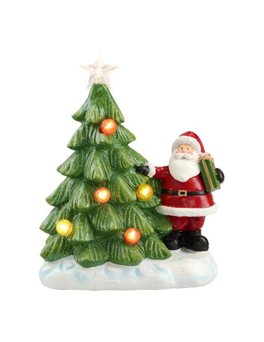 Albero Natale illuminato con dono